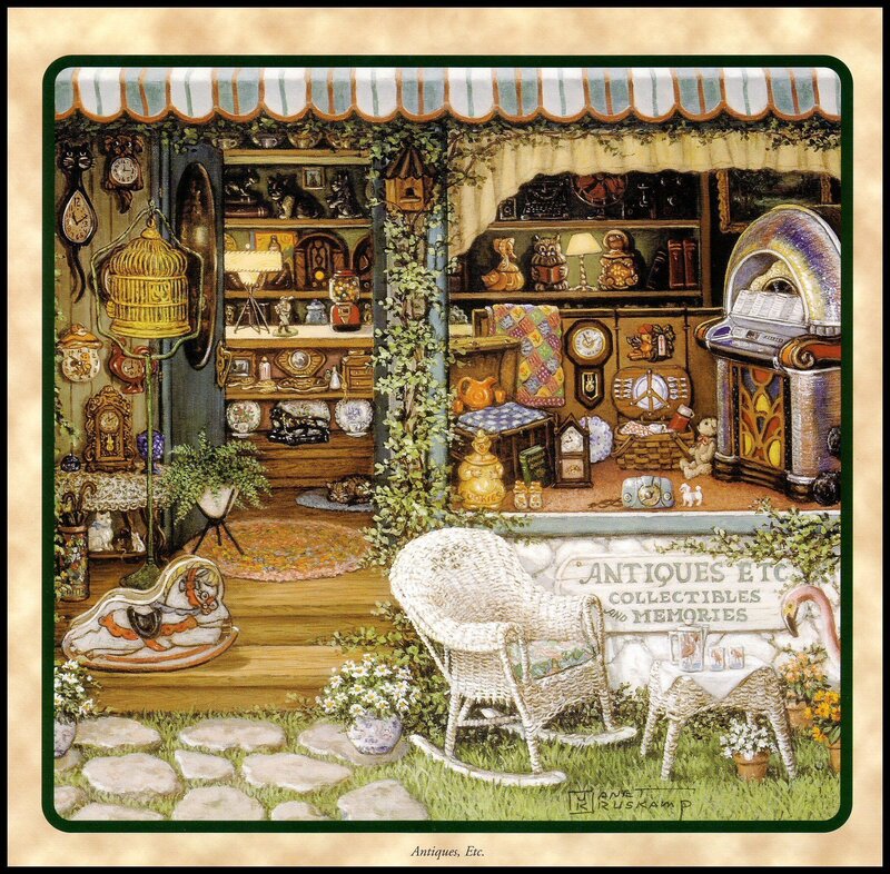 Antique Shop Interior — Green