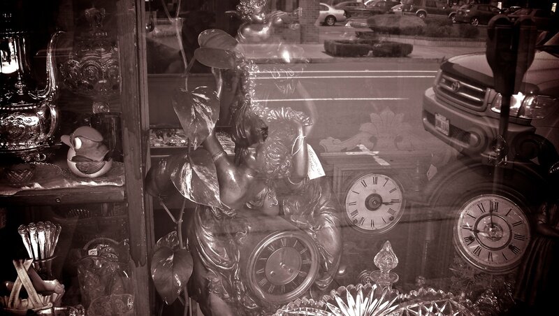 Antique shop window display