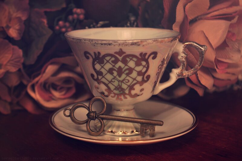 Antique Teacup and Key