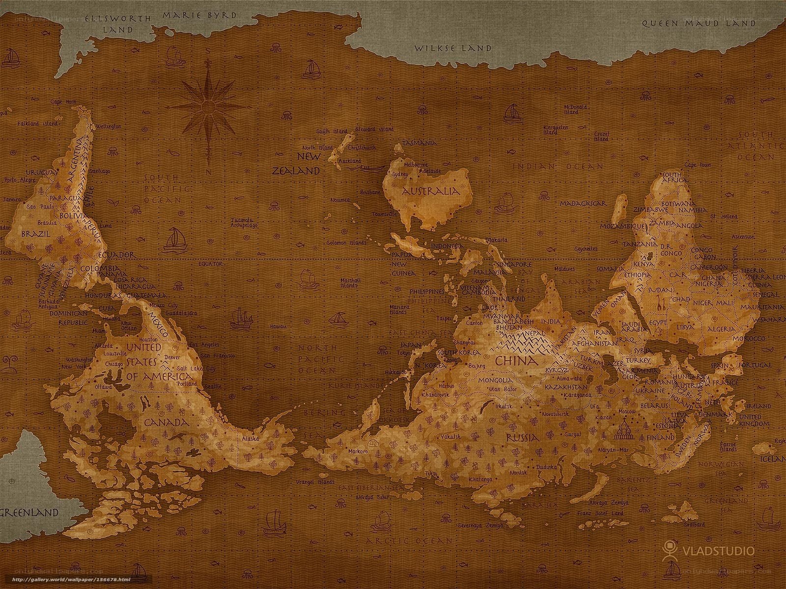 antique world map