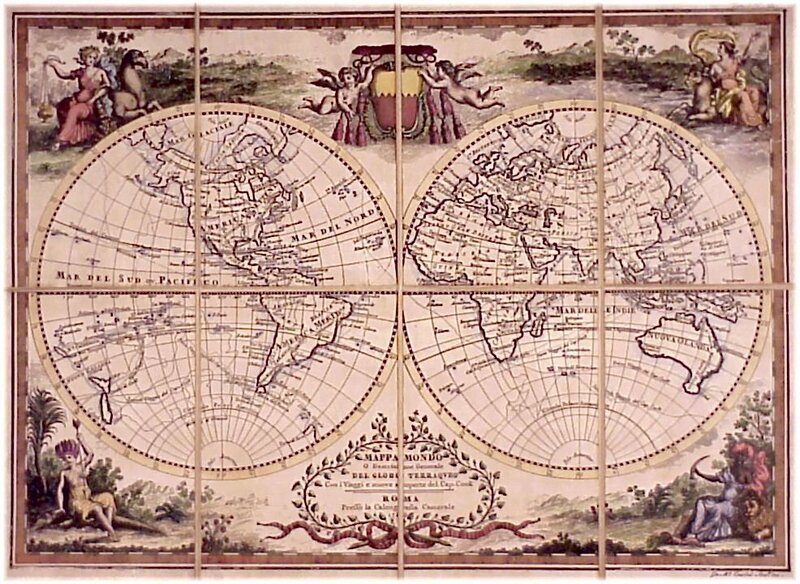 Antique World Map — Beige, Classical