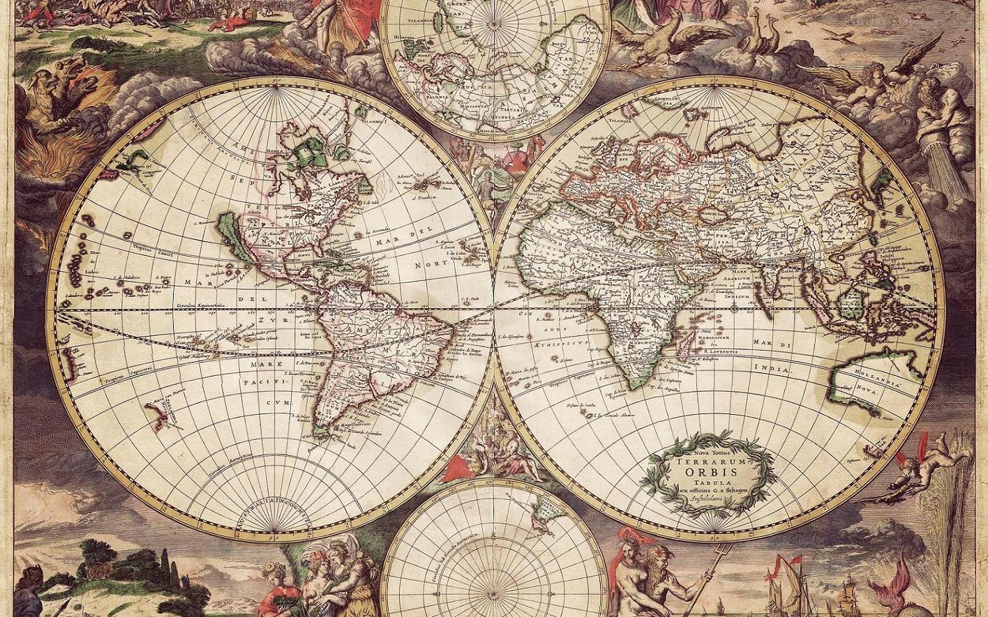 Antique world map illustration