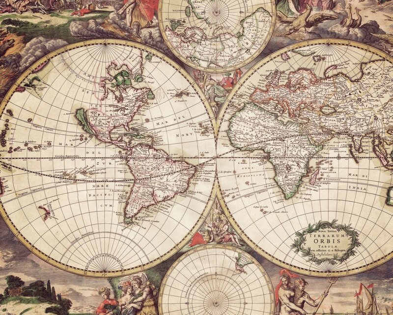 Antique world map illustration