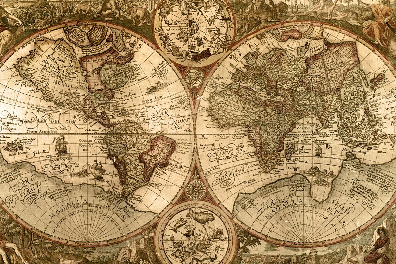 Antique world map illustration