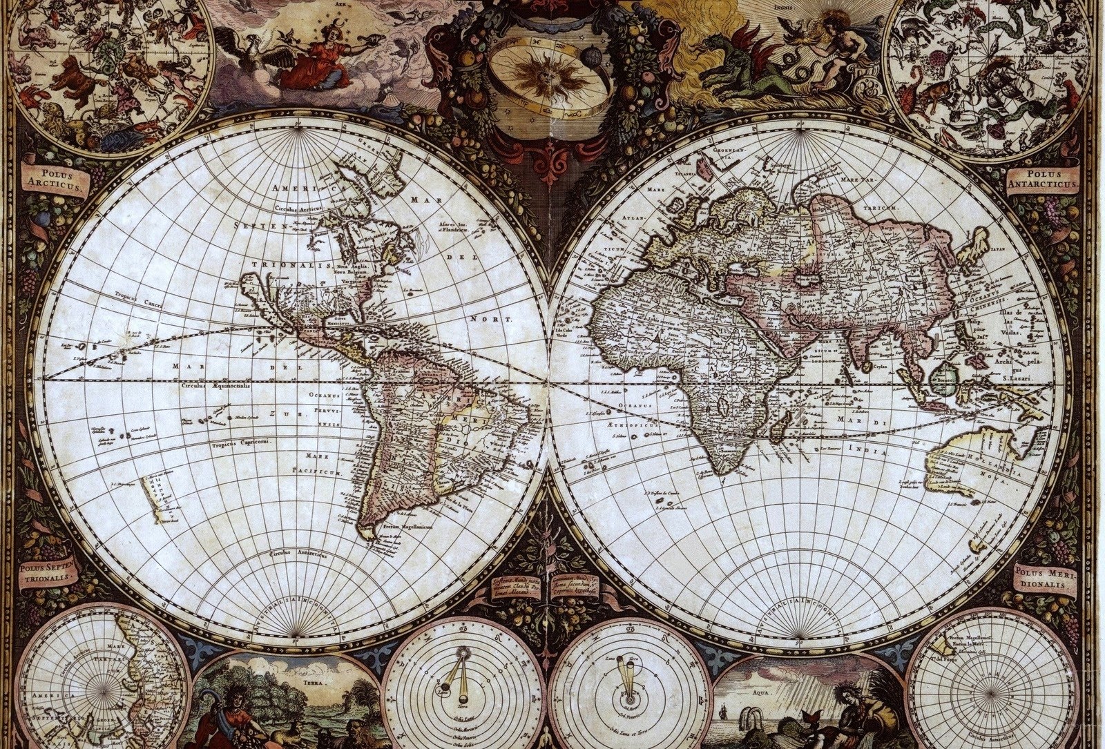 Antique world map illustration