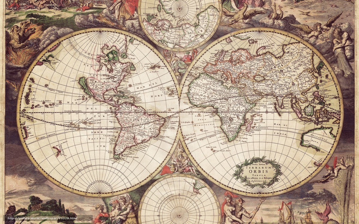 Antique world map illustration