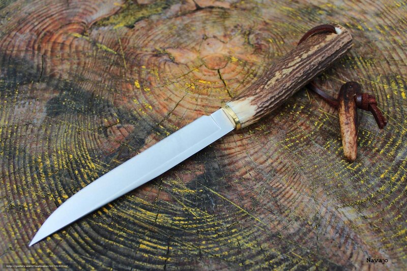 Antler-handled Knife — Brown, Natural