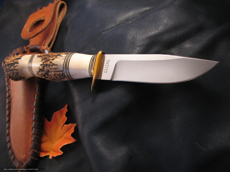 antler-handled knife with sheath
