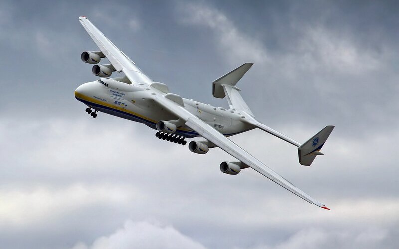 Antonov An-225 Aircraft — White, Dramatic, Photograph, Wings