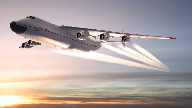 Antonov An-225 Aircraft — White, Dramatic, Sunset, 3d Render