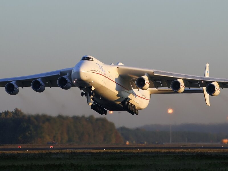 Antonov An-225 Aircraft — White, Dramatic, Sunset