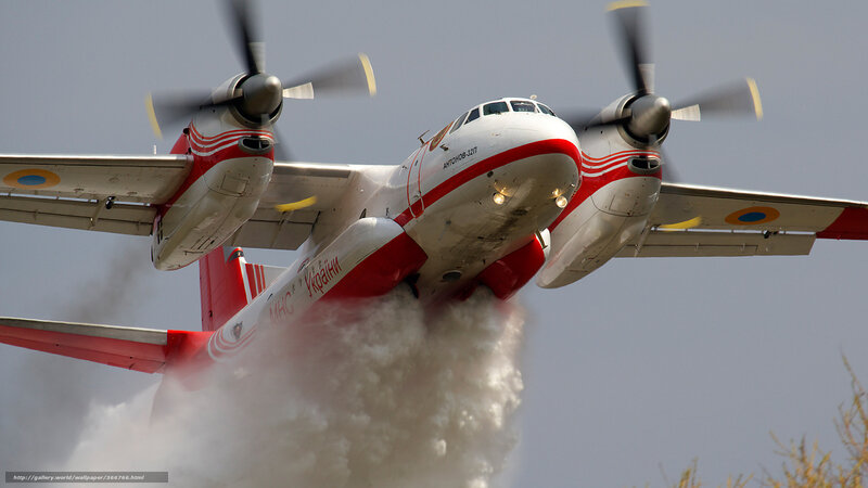 Antonov An-32P dropping water