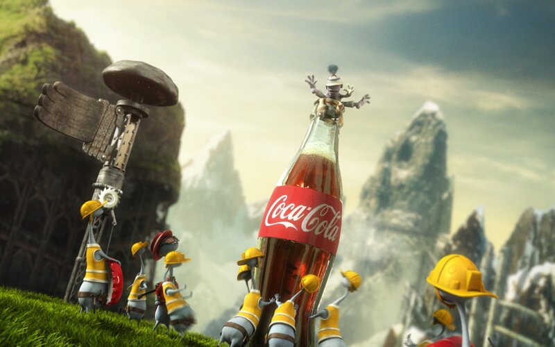Ants Carrying a Soda Bottle