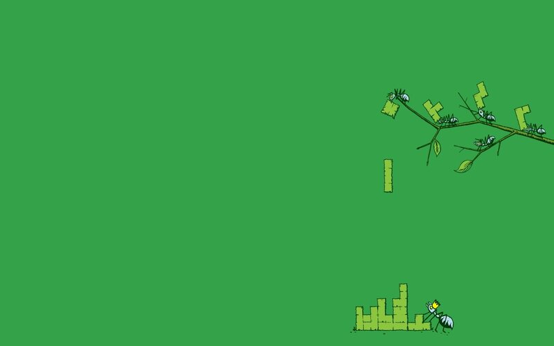 Ants on a Branch — Green, Calm