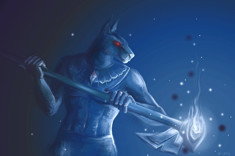 Anubis Warrior with Axe — Blue