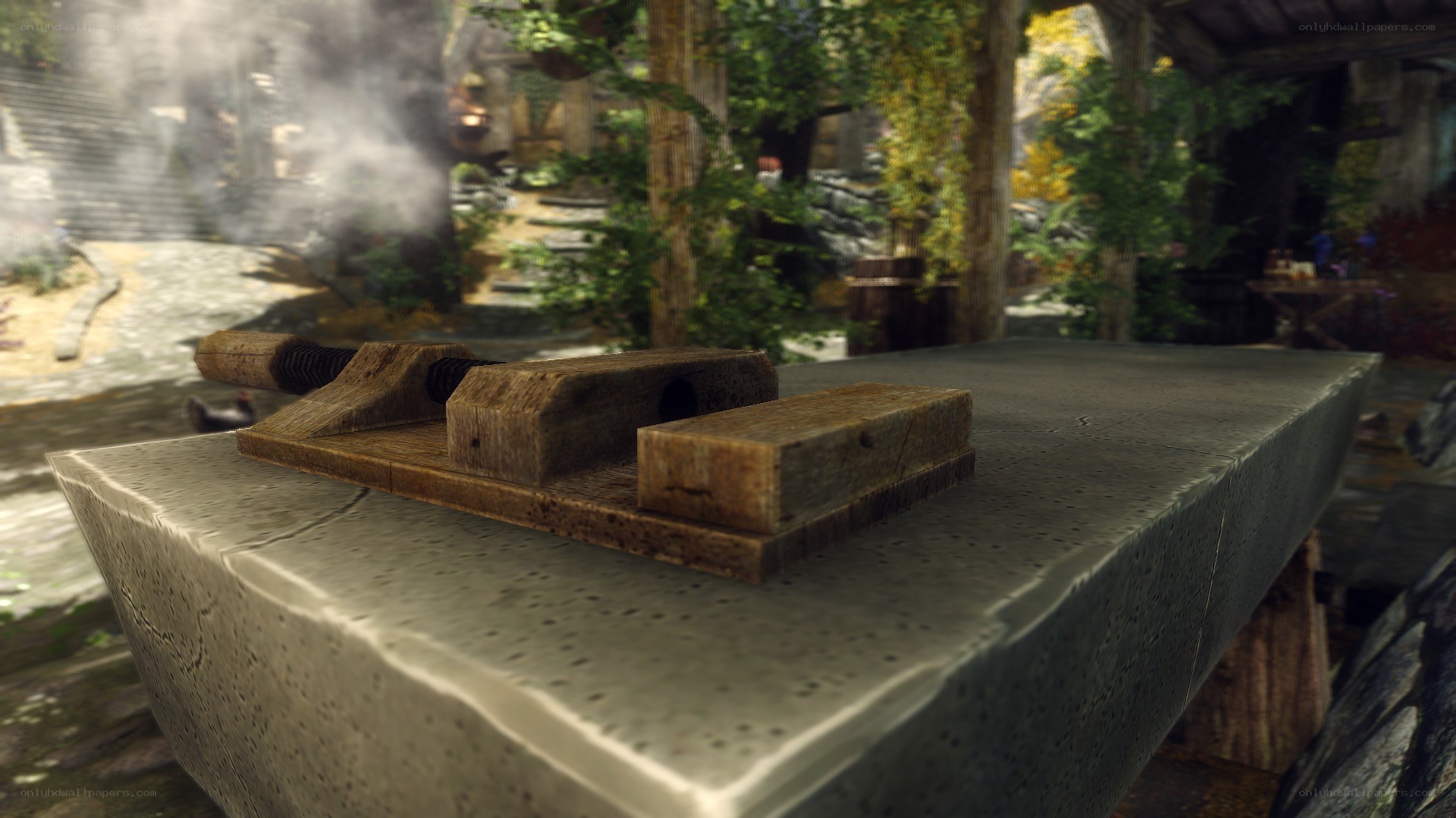 anvil in a forest village