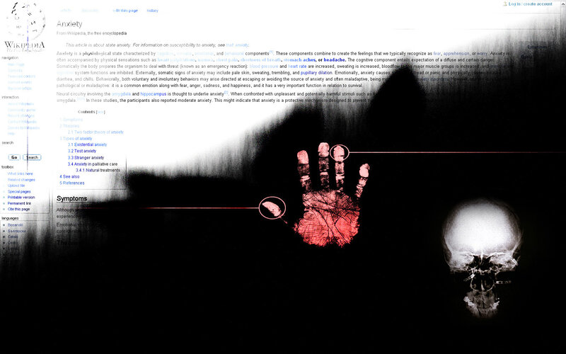 Anxiety Wikipedia page with medical imagery