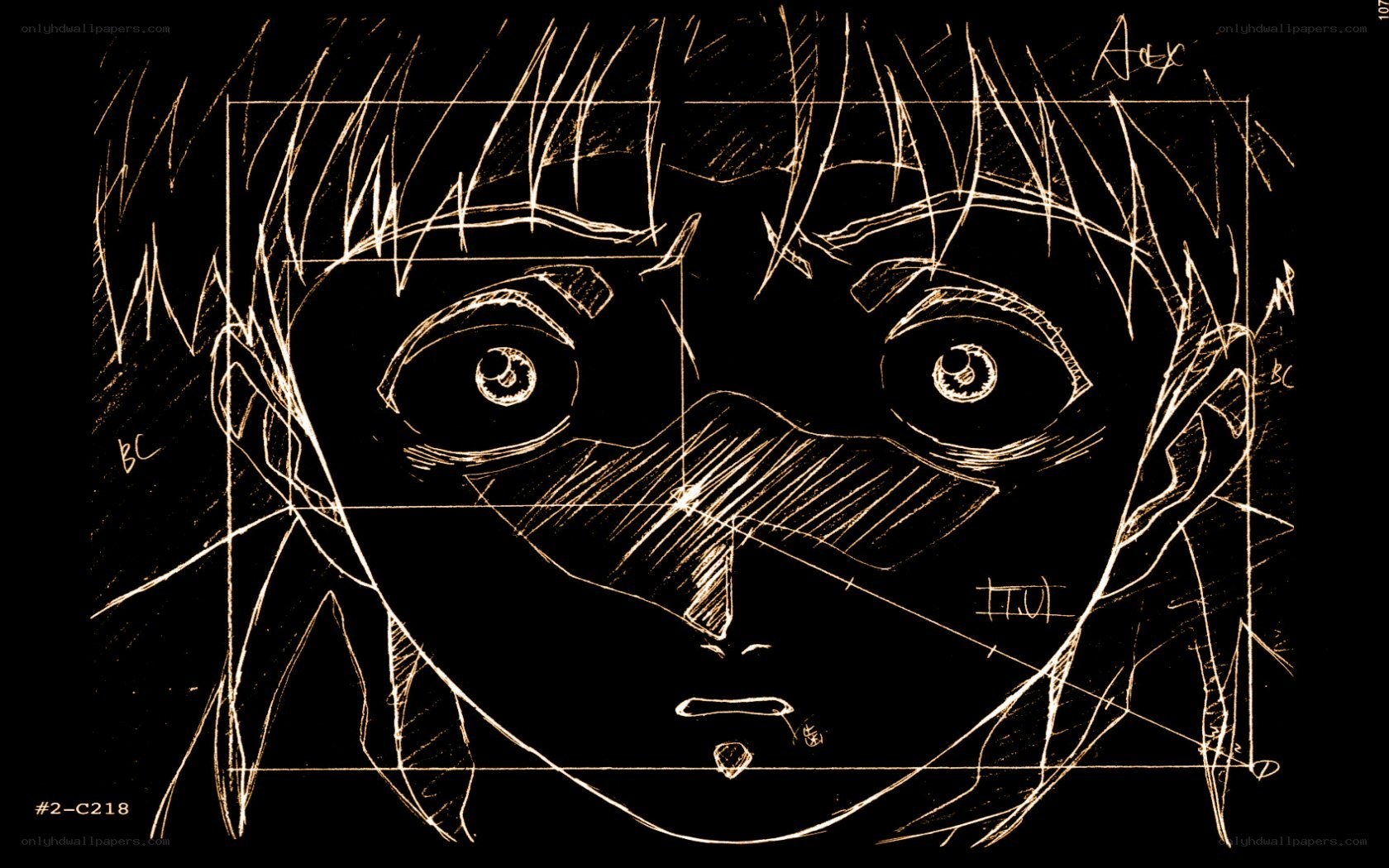 anxious anime character sketch