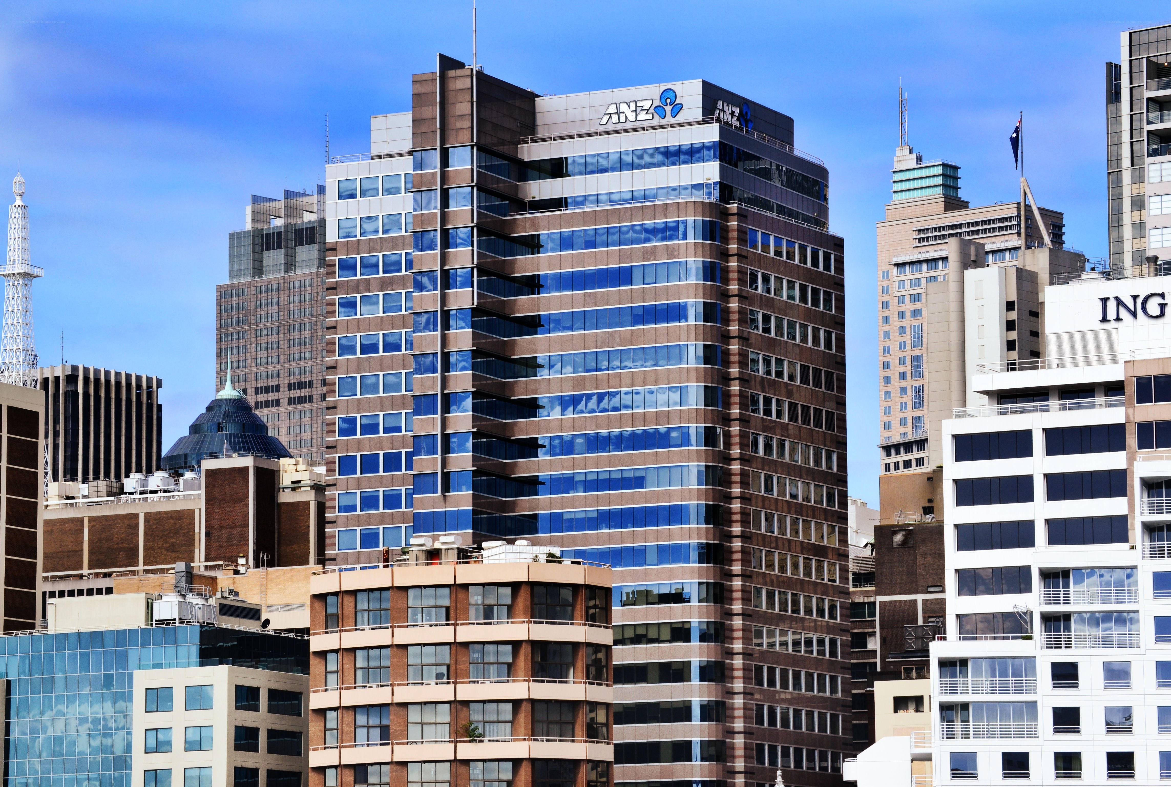 ANZ building in city skyline