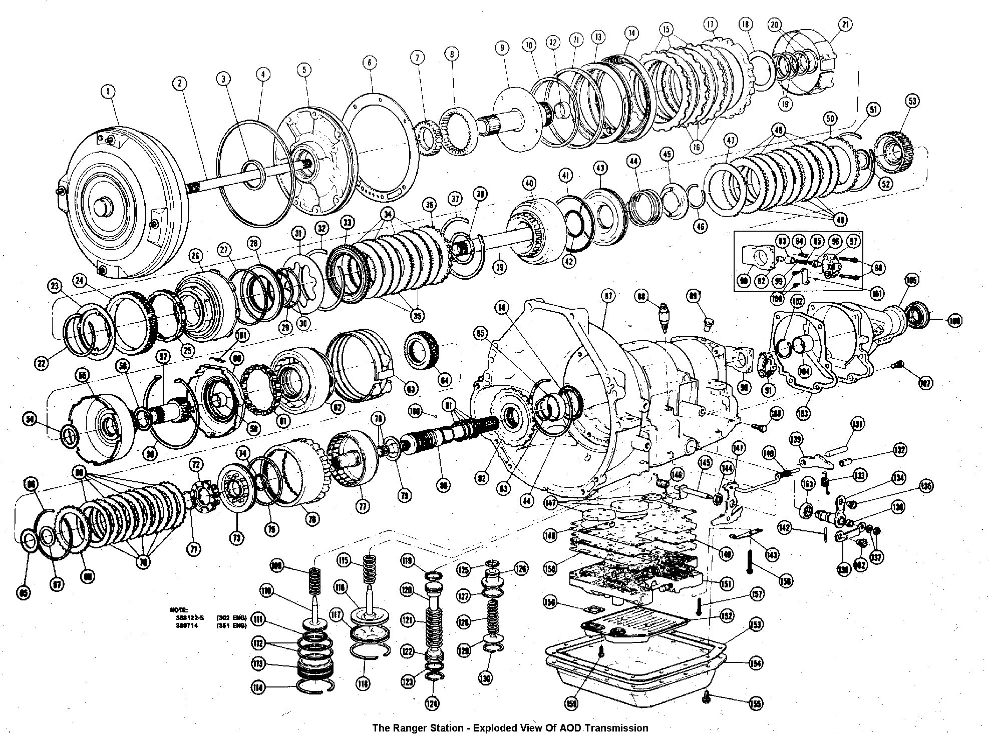 AOD Transmission Exploded View