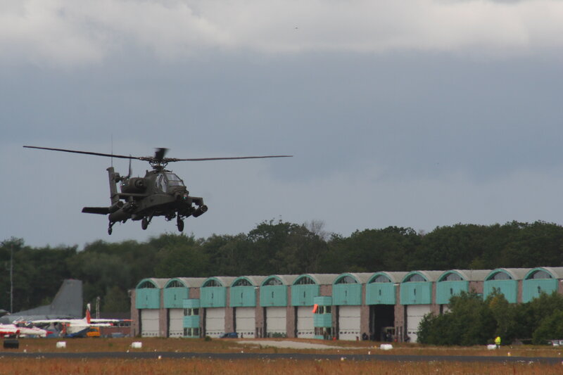 Apache helicopter in flight