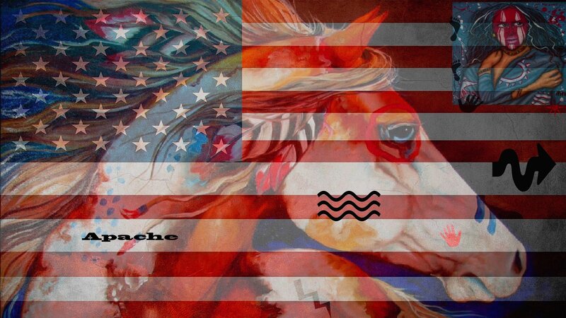 Apache Horse with Flag