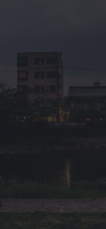 Apartment Building at Dusk — Dark Gray