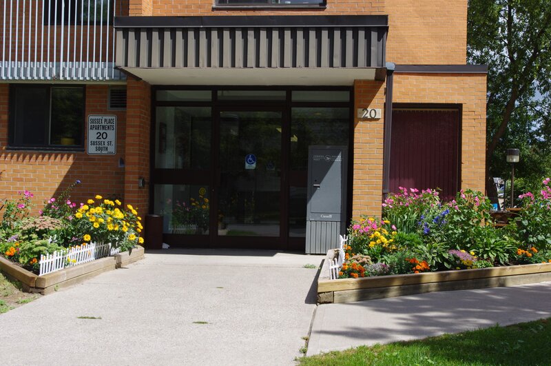 Apartment Building Entrance — Brown