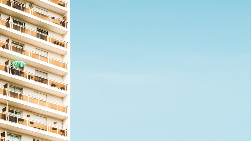 Apartment Building Facade — Blue