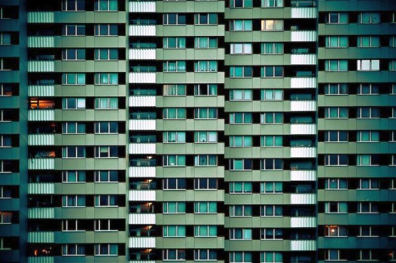 Apartment Building Facade — Green