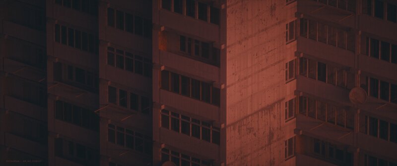 Apartment Building Facade — Red