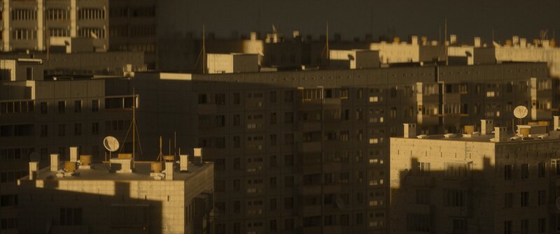 Apartment Buildings at Dusk — Brown