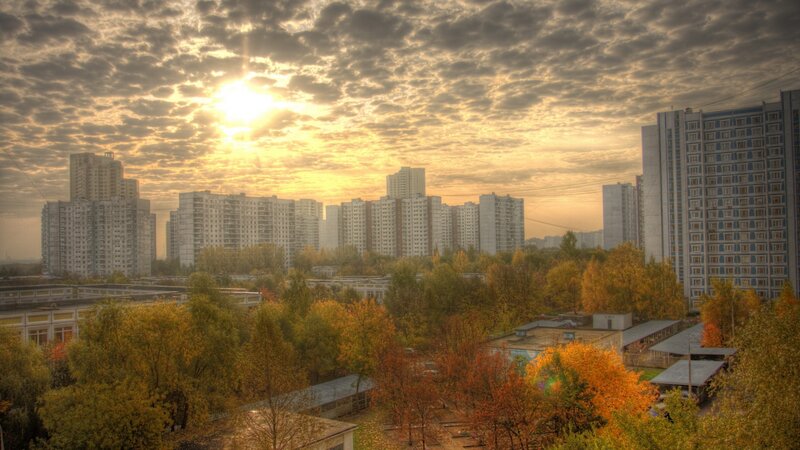 Apartment Buildings at Sunrise