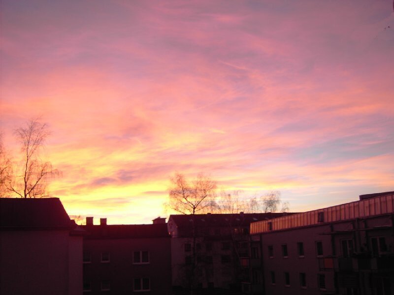 Apartment Buildings at Sunset