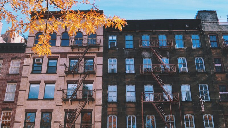 Apartment Buildings in Autumn