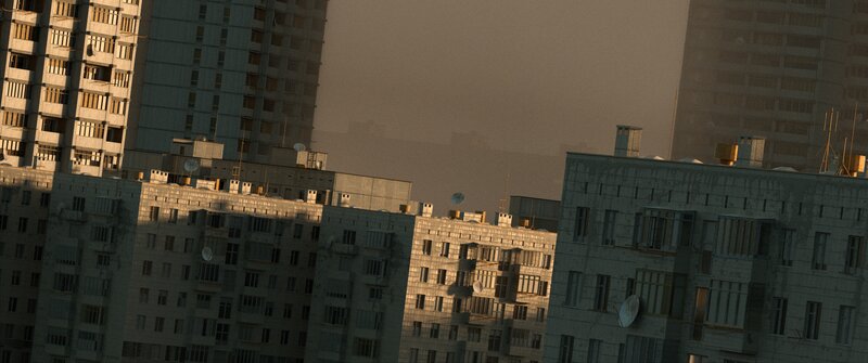 Apartment Buildings in City — Gray