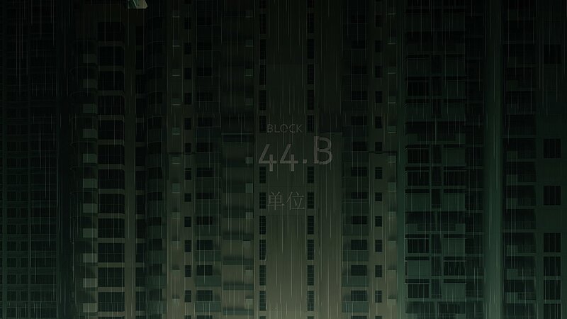 Apartment Buildings in Rain
