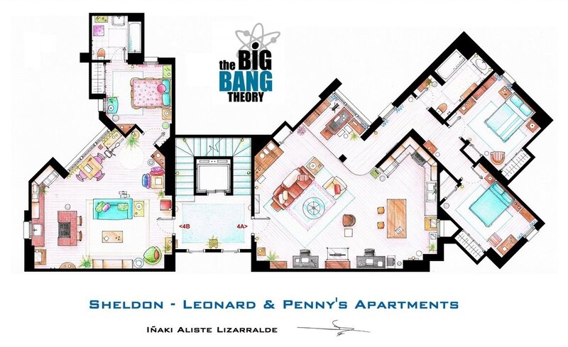 Apartment Floor Plan — Blue