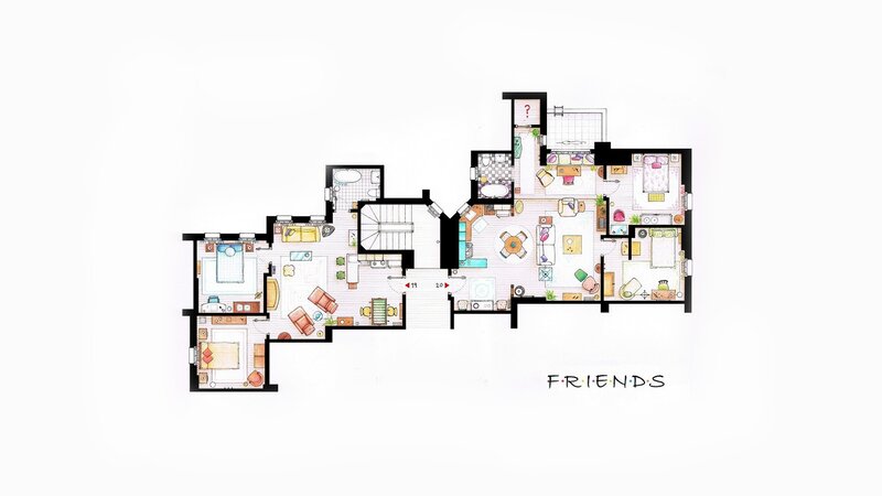 Apartment Floor Plan — White, Neutral, Illustration