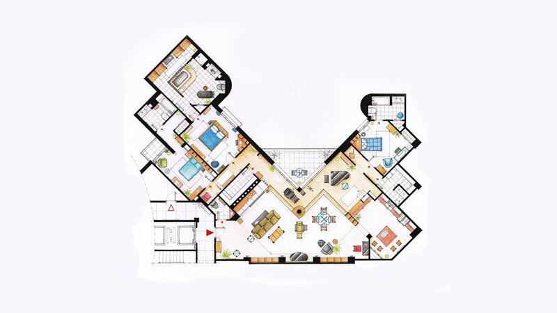 Apartment Floor Plan — White, Neutral