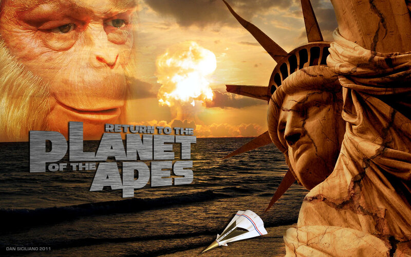 Ape and Statue of Liberty