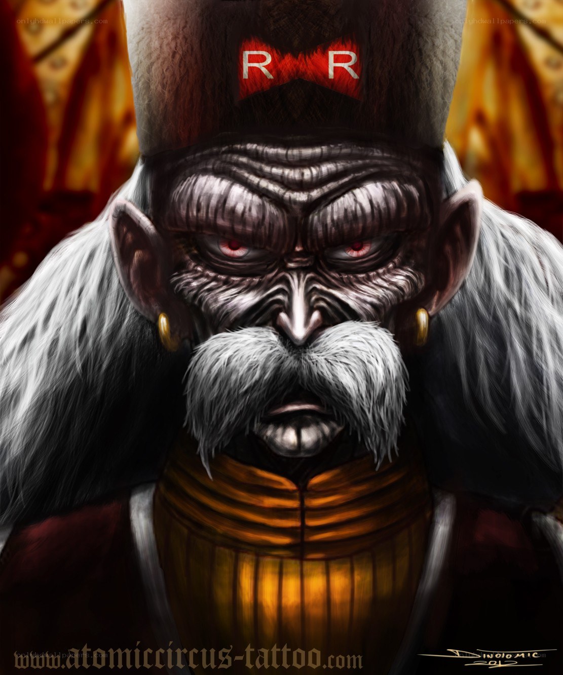 Ape-like character with red eyes