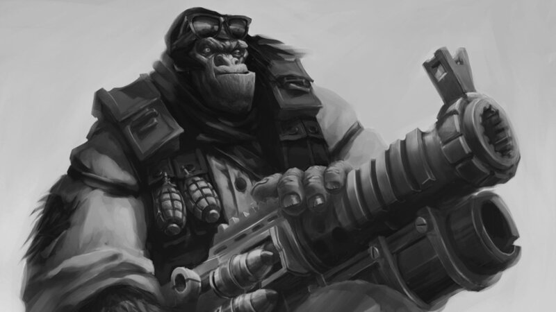 ape soldier with weapon