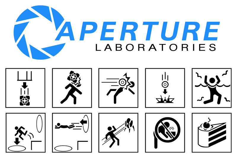 Aperture Laboratories logo and icons