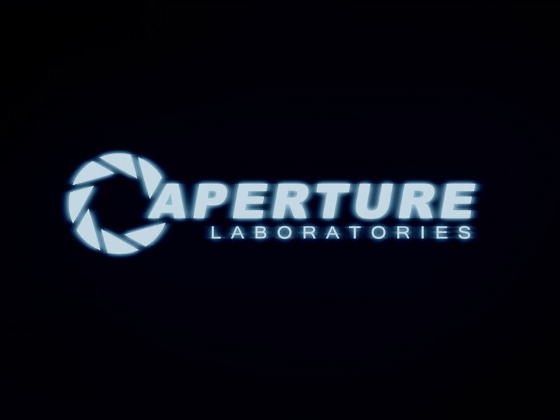 Aperture Laboratories Logo — Black, Dramatic, Night