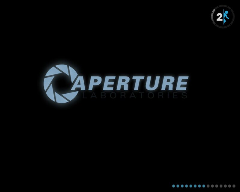 Aperture Laboratories Logo — Black, Minimalist, Digital Art