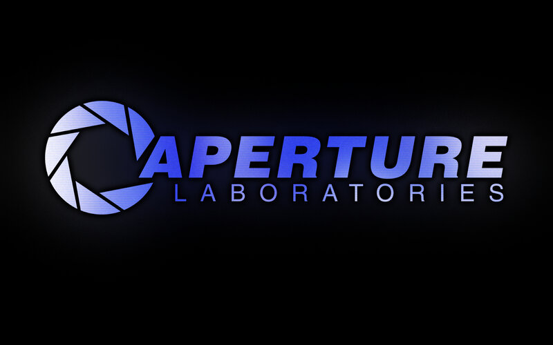 Aperture Laboratories Logo — Blue, Dramatic, Digital Art, Text