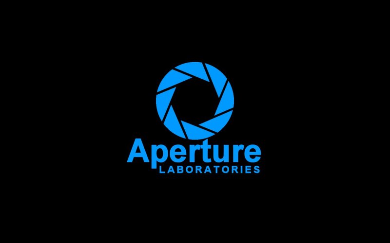 Aperture Laboratories Logo — Blue, Minimalist, Vector Art