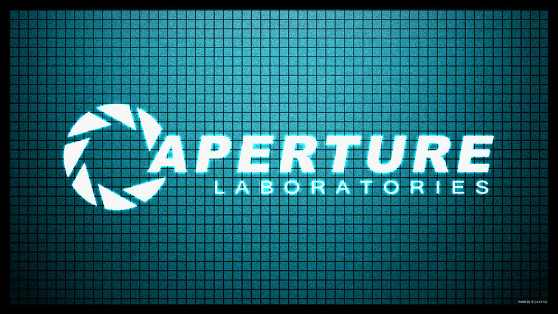 Aperture Laboratories Logo — Blue, Technological, Digital Art
