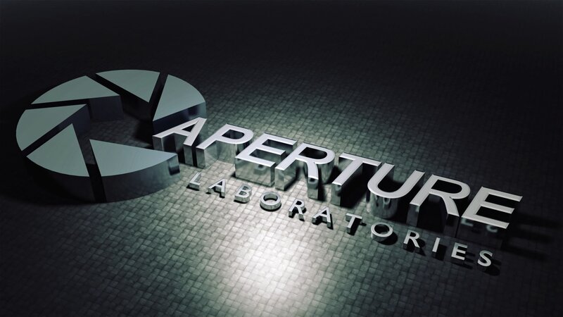 Aperture Laboratories Logo — Gray, Dramatic, 3d Render